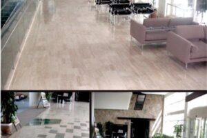 Nowoczesne wnętrze z drewnianą podłogą i meblami - Metamar