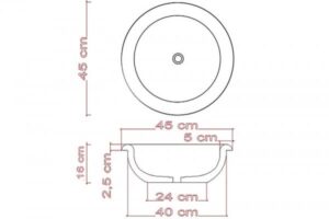 średnica 45 cm, wysokość 18 cm - Metamar