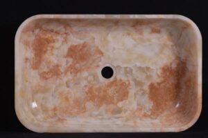 Prostokątna muszla z marmuru z otworem odpływowym