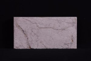 Cegła ze śladami fossiliów na jasnoróżowym tle - Metamar